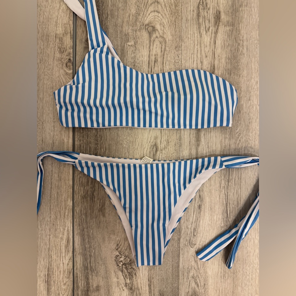 Blue Striped Bikini Set - Picture 2 of 6